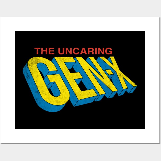 The Uncaring Gen-X - Vintage Distressed Superhero - Comic Book Graphic Logo Wall Art by Nemons